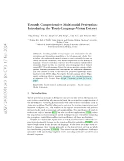 Towards Comprehensive Multimodal Perception: Introducing the
  Touch-Language-Vision Dataset