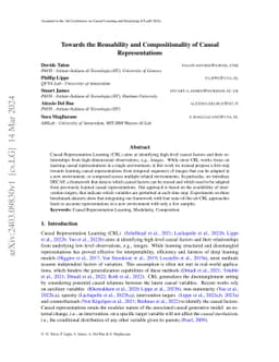 Towards the Reusability and Compositionality of Causal Representations