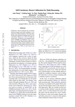 Self-Consistency Boosts Calibration for Math Reasoning