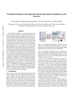 NN-Defined Modulator: Reconfigurable and Portable Software Modulator on
  IoT Gateways