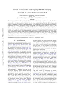 Fisher Mask Nodes for Language Model Merging