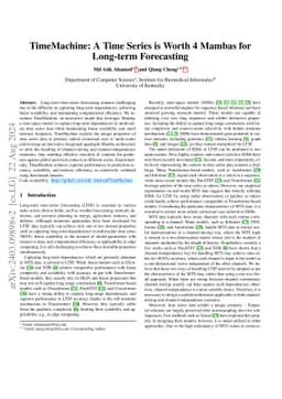 TimeMachine: A Time Series is Worth 4 Mambas for Long-term Forecasting