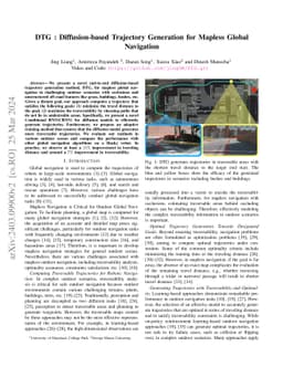DTG : Diffusion-based Trajectory Generation for Mapless Global
  Navigation