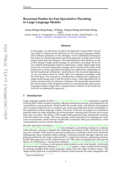 Recurrent Drafter for Fast Speculative Decoding in Large Language Models