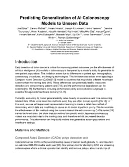 Predicting Generalization of AI Colonoscopy Models to Unseen Data