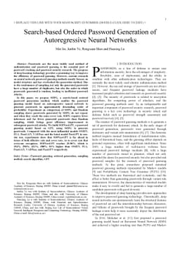 Search-based Ordered Password Generation of Autoregressive Neural
  Networks