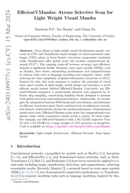 EfficientVMamba: Atrous Selective Scan for Light Weight Visual Mamba