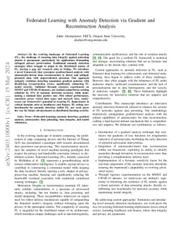 Federated Learning with Anomaly Detection via Gradient and
  Reconstruction Analysis