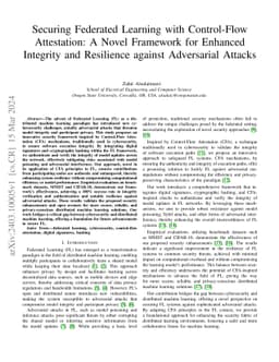 Securing Federated Learning with Control-Flow Attestation: A Novel
  Framework for Enhanced Integrity and Resilience against Adversarial Attacks