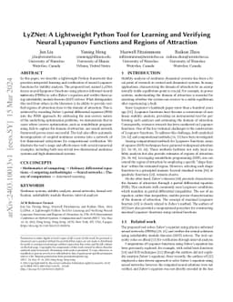 LyZNet: A Lightweight Python Tool for Learning and Verifying Neural
  Lyapunov Functions and Regions of Attraction