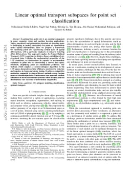 Linear optimal transport subspaces for point set classification