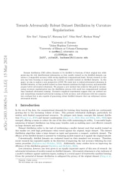 Towards Adversarially Robust Dataset Distillation by Curvature Regularization