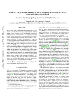 PAME: Self-Supervised Masked Autoencoder for No-Reference Point Cloud
  Quality Assessment