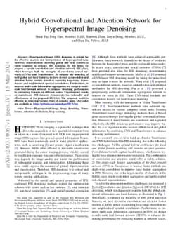 Hybrid Convolutional and Attention Network for Hyperspectral Image
  Denoising