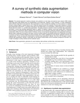 A survey of synthetic data augmentation methods in computer vision