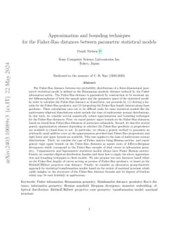 Approximation and bounding techniques for the Fisher-Rao distances between parametric statistical models