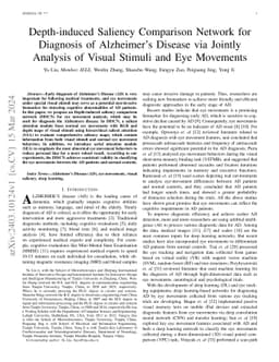 Depth-induced Saliency Comparison Network for Diagnosis of Alzheimer's
  Disease via Jointly Analysis of Visual Stimuli and Eye Movements