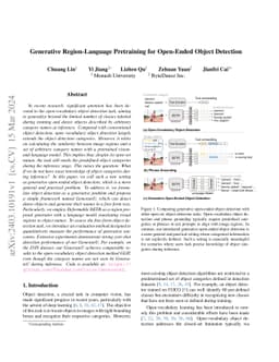 Generative Region-Language Pretraining for Open-Ended Object Detection