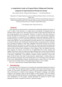 A comprehensive study on Frequent Pattern Mining and Clustering
  categories for topic detection in Persian text stream