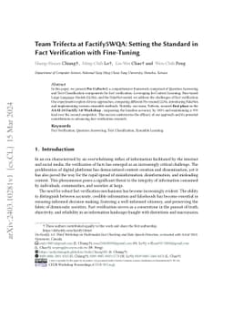 Team Trifecta at Factify5WQA: Setting the Standard in Fact Verification
  with Fine-Tuning