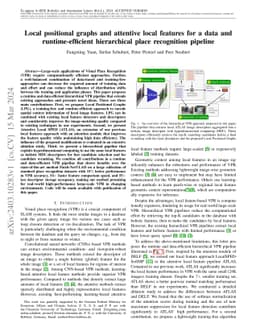 Local positional graphs and attentive local features for a data and
  runtime-efficient hierarchical place recognition pipeline
