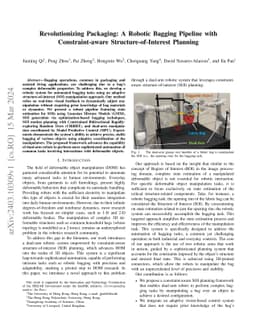 Revolutionizing Packaging: A Robotic Bagging Pipeline with
  Constraint-aware Structure-of-Interest Planning