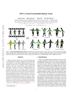 NECA: Neural Customizable Human Avatar