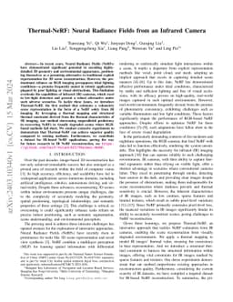 Thermal-NeRF: Neural Radiance Fields from an Infrared Camera