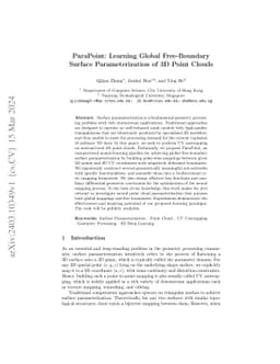 ParaPoint: Learning Global Free-Boundary Surface Parameterization of 3D
  Point Clouds