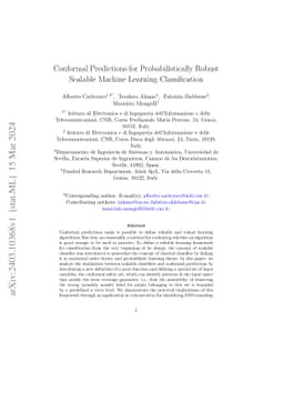 Conformal Predictions for Probabilistically Robust Scalable Machine
  Learning Classification