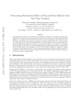 Overcoming Distribution Shifts in Plug-and-Play Methods with Test-Time
  Training