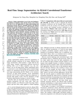 Real-Time Image Segmentation via Hybrid Convolutional-Transformer Architecture Search