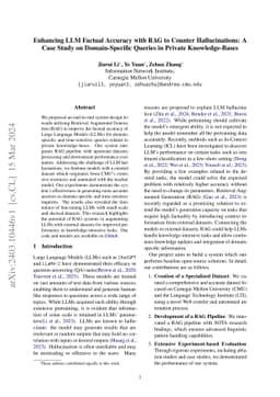 Enhancing LLM Factual Accuracy with RAG to Counter Hallucinations: A
  Case Study on Domain-Specific Queries in Private Knowledge-Bases