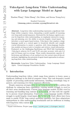 VideoAgent: Long-form Video Understanding with Large Language Model as
  Agent