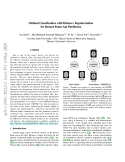 Ordinal Classification with Distance Regularization for Robust Brain Age
  Prediction