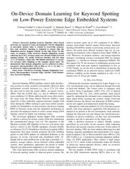 On-Device Domain Learning for Keyword Spotting on Low-Power Extreme Edge
  Embedded Systems