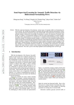 Semi-Supervised Learning for Anomaly Traffic Detection via Bidirectional
  Normalizing Flows