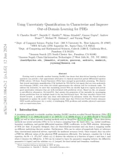 Using Uncertainty Quantification to Characterize and Improve
  Out-of-Domain Learning for PDEs