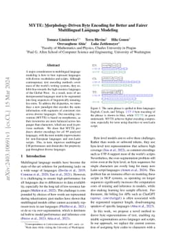 MYTE: Morphology-Driven Byte Encoding for Better and Fairer Multilingual
  Language Modeling
