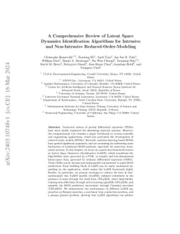 A Comprehensive Review of Latent Space Dynamics Identification
  Algorithms for Intrusive and Non-Intrusive Reduced-Order-Modeling