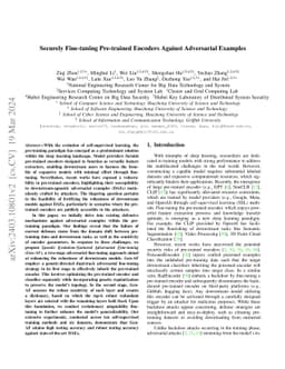 Securely Fine-tuning Pre-trained Encoders Against Adversarial Examples