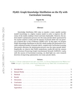 FlyKD: Graph Knowledge Distillation on the Fly with Curriculum Learning