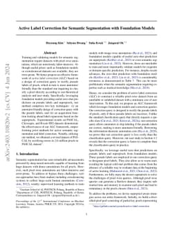 Active Label Correction for Semantic Segmentation with Foundation Models