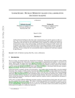 LookALike: Human Mimicry based collaborative decision making
