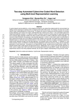 Two-step Automated Cybercrime Coded Word Detection using Multi-level
  Representation Learning