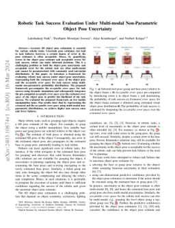 Robotic Task Success Evaluation Under Multi-modal Non-Parametric Object
  Pose Uncertainty