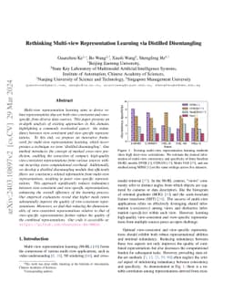Rethinking Multi-view Representation Learning via Distilled
  Disentangling