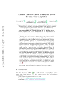 Efficient Diffusion-Driven Corruption Editor for Test-Time Adaptation