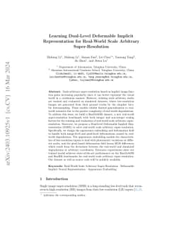 Learning Dual-Level Deformable Implicit Representation for Real-World
  Scale Arbitrary Super-Resolution