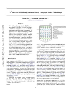 SelfIE: Self-Interpretation of Large Language Model Embeddings